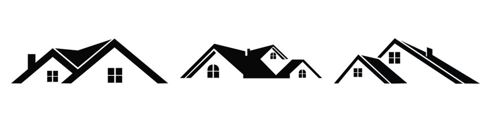 Modern Home Roof Property Logo — Real Estate Vector Icon DesignWeb