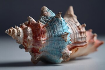 Una concha marina con colores vibrantes y una textura intrincada.