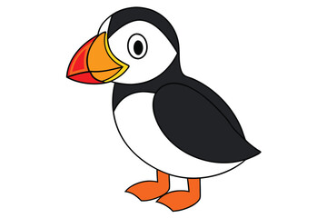 Cartoon atlantic puffin in vector format