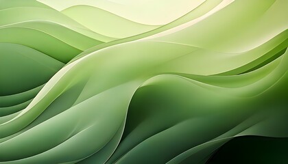 Wallpaper with green gradient wave curves