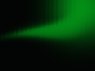 Futuristic Green Light Beam on Dark Abstract Glass Surface Background