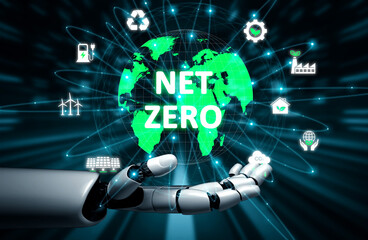 AI guides sustainability strategy with eco-intelligent tools and virtual assistants for achieving net zero goals and transforming digital business with green innovation. Vouch