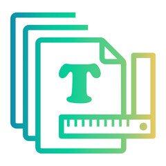 sheet Line Gradient Icon