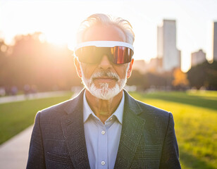 businessman in a park