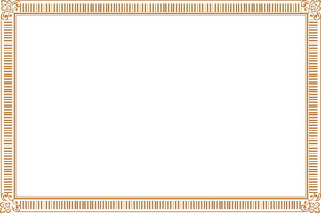 Elegant Gold Ornate Rectangular Border Frame with Vintage Scrollwork Corners. 1295