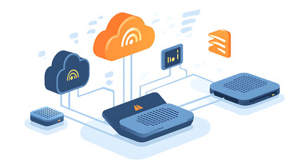 wireless router on white background