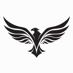 Elegant Hawk Simple Vector Logo on white background