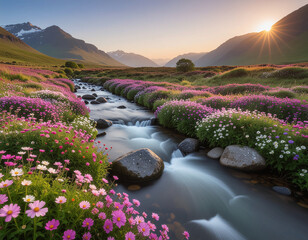 sunrise over the river