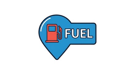 Fototapeta premium Fuel Station Locator Icon - Navigation and Service Point Illustration.