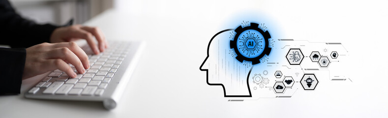 AI integrated with human cognition, supporting decision-making, automation, robotics, data...