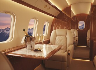 luxury interior of an airplane