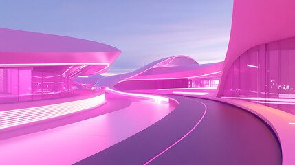 A long, curvy line of pink dots. The line is very long and has many dots of varying sizes. The dots are arranged in a way that creates a sense of movement and energy