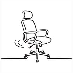 Continuous Line Drawing of a Modern Ergonomic Office Chair with Adjustable Features for Workspace Comfort and Productivity