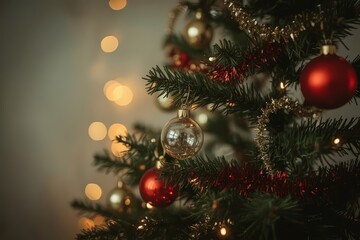 Small Vintage Ornament Tree Vignette