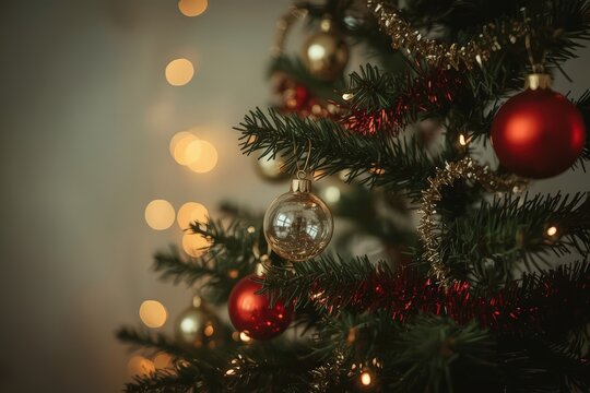 Small Vintage Ornament Tree Vignette