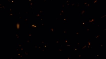 Atmospheric Burning Embers and Sparks Floating in the Dark. - Powered by Adobe
