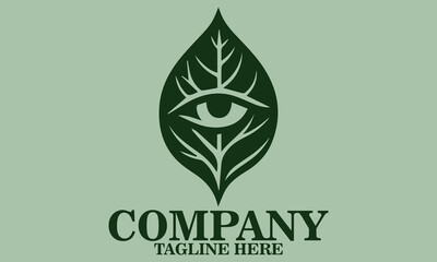 Leaf eye logo art and leaf eye vector illustration
