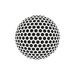 Black and White Dotted Sphere Halftone Optical Illusion Icon