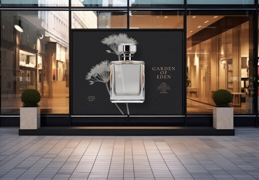 Elegant Perfume Advertisement Display Mockup Psd