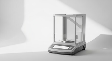 Minimal Laboratory Scale on White Surface with Soft Diffused Natural Lighting