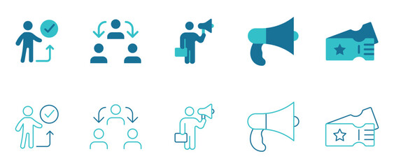 Organization management icon set.organizational, goal, growth, target,. Vector and illustrator