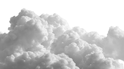 Large white fluffy clouds gather in a dramatic monochrome formation against a black sky