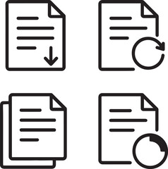 a set of icons related to document management in black