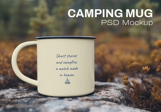 Outdoor Camping Mug Mockup Psd