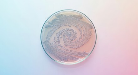 Petri Dish with Single Bacterial Culture on Soft Clinical Background