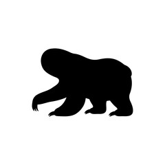 Giant sloth silhouette vector flat illustration design.