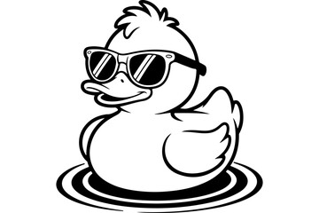 cool duck sunglasses vector set