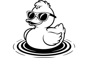 cool duck sunglasses vector set