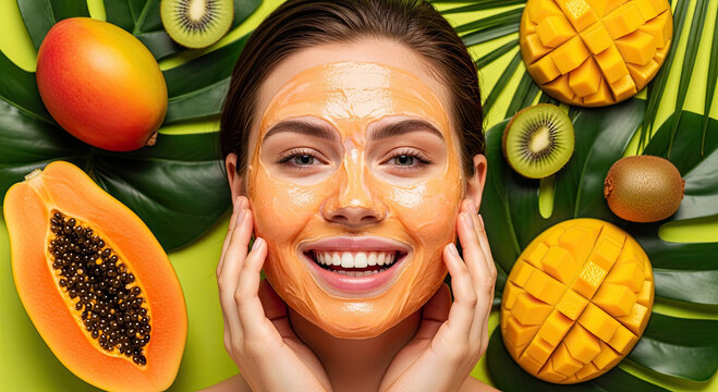 Glowing skin with tropical fruit face mask for natural beauty