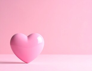 Pastel pink heart figurine against a matching monochromatic backdrop