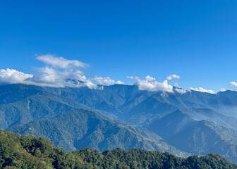 mountains and clouds