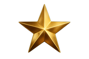Obraz premium Golden star symbol representing excellence, achievement, victory, and high quality isolated on a transparent background