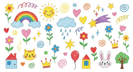 Fototapeta premium joyful whimsical doodle set