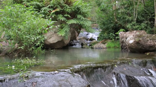 PHO HIN DAT Waterfall is in Namtok Sam Lan National Park ,Saraburi Thailand	