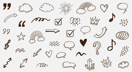 Fototapeta premium Whimsical Doodle Symbols