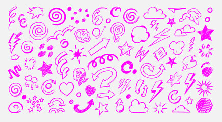 Pink Doodle Symbol Explosion
