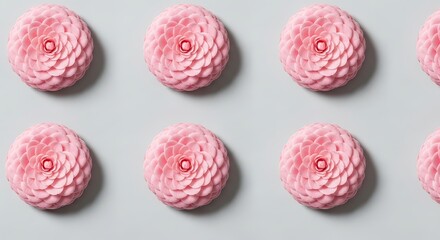 Obraz premium Pink Decorative Flowers Arrangement on Light Gray Background