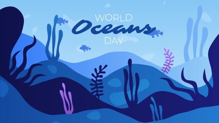 World Oceans Day Underwater Scene