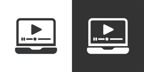 Streaming Lessons icon. Solid glyph series icon