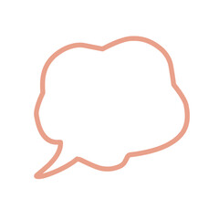 Hand drawn Pink Outline Speech Bubble
