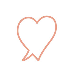 Heart-shaped Speech Bubble Outline Icon
