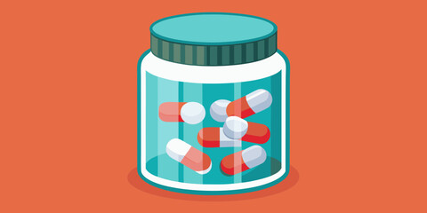 Glass jar with colorful toothpaste tablets on orange background  