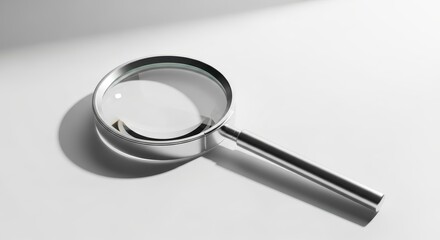 Single Magnifying Lens on Clean White Surface under Subtle Laboratory Lighting