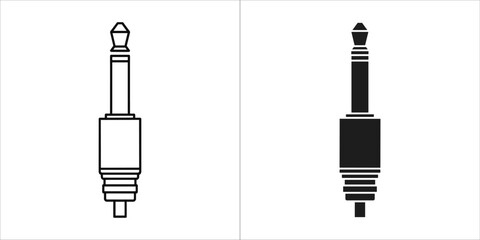 Audio connector in black and white