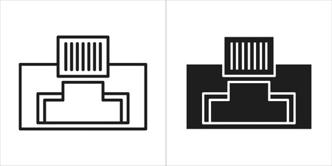 Two variations of a rj45 port icon