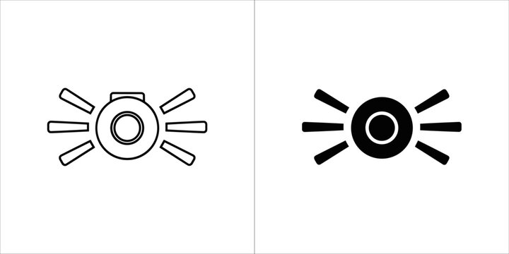 Car headlight icon, vector illustration